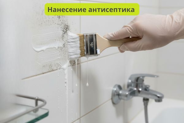 нанесение антисептика фото